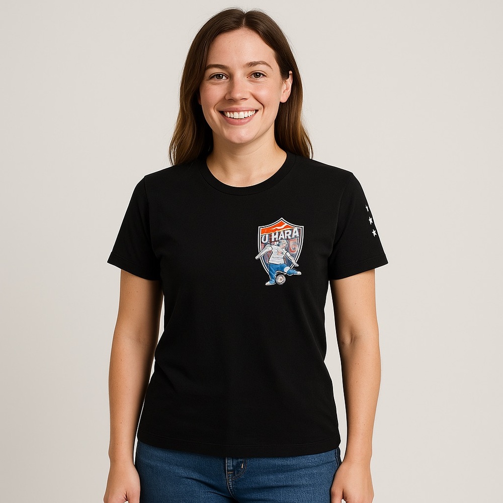 Black Soccer Women’s Graphic T-Shirt Small Medium